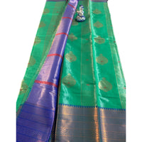 Purple Kanjeevaram Semi Pattu Silk Saree