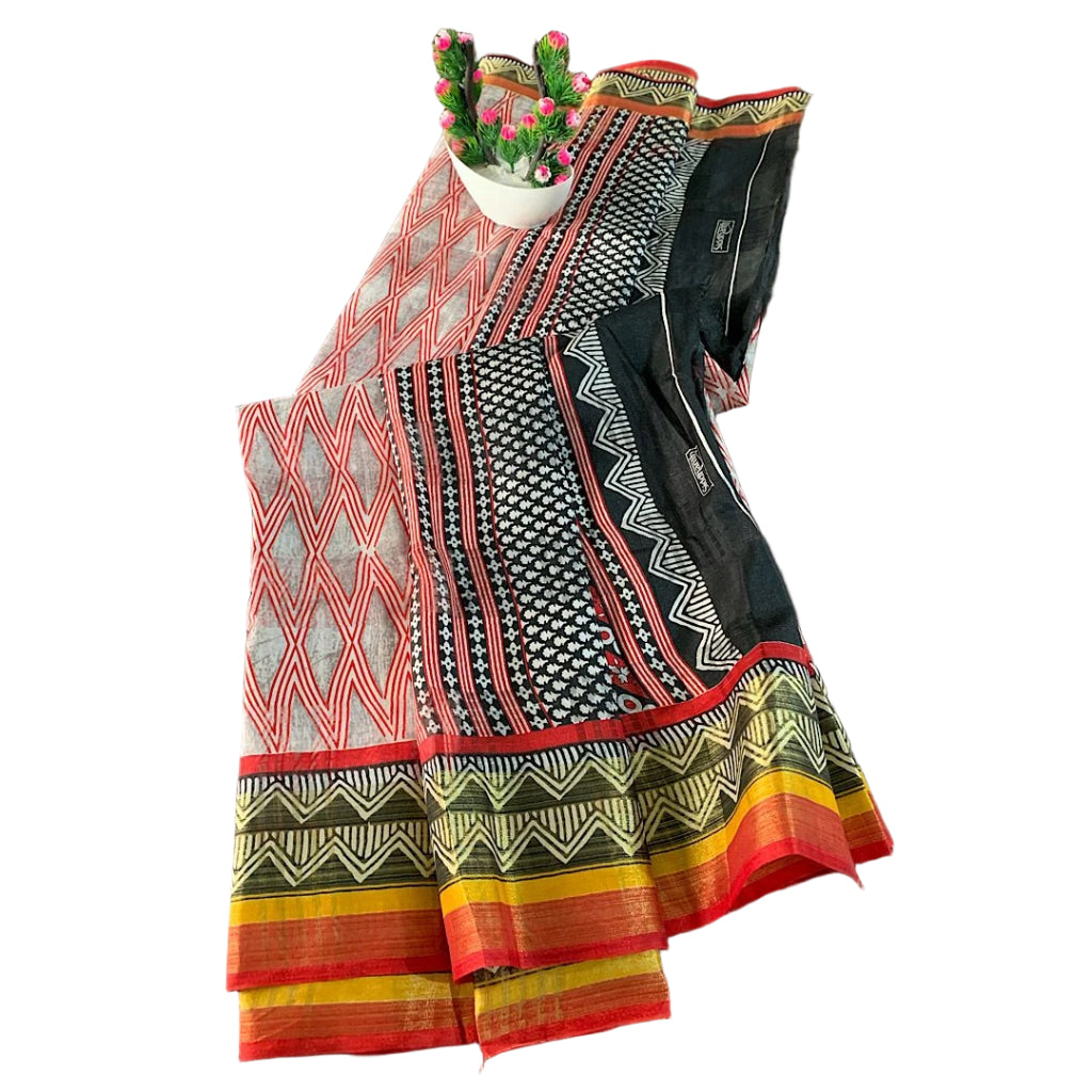 Chanderi silk-cotton blend Saree