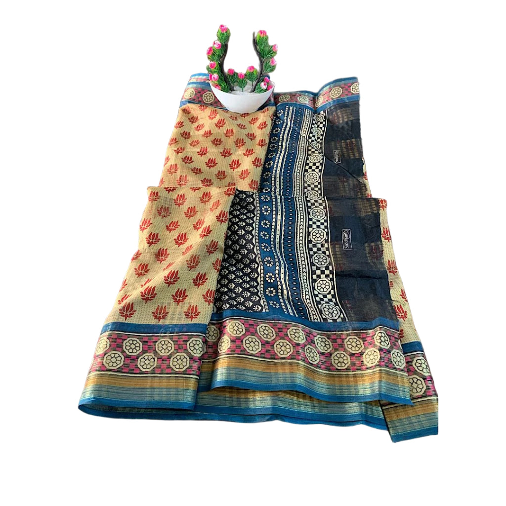 Chanderi silk-cotton blend Saree