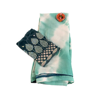 Crush Georgette Leaf Work Saree