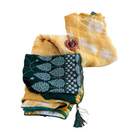 Crush Georgette Leaf Work Saree