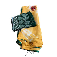 Crush Georgette Leaf Work Saree