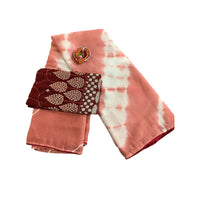 Crush Georgette Leaf Work Saree