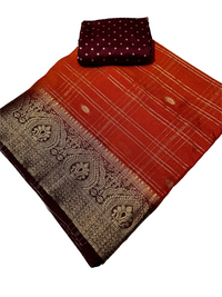 Sindhoora Rekha Kanjeevaram Saree