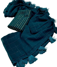 Georgette Sequence Chex Saree