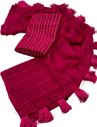 Georgette Sequence Chex Saree