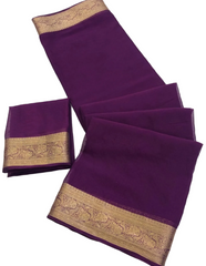 Rajini Amethyst Chiffon Saree.