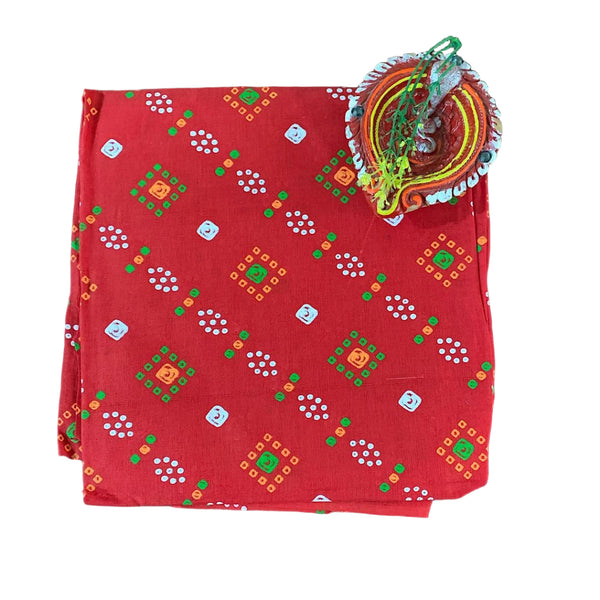 Sindura Bandhani Unstitched  Blouse Piece