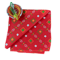 Sindura Bandhani Unstitched  Blouse Piece
