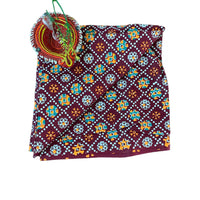 Maroon Mandala Mosaic Unstitched Blouse Piece