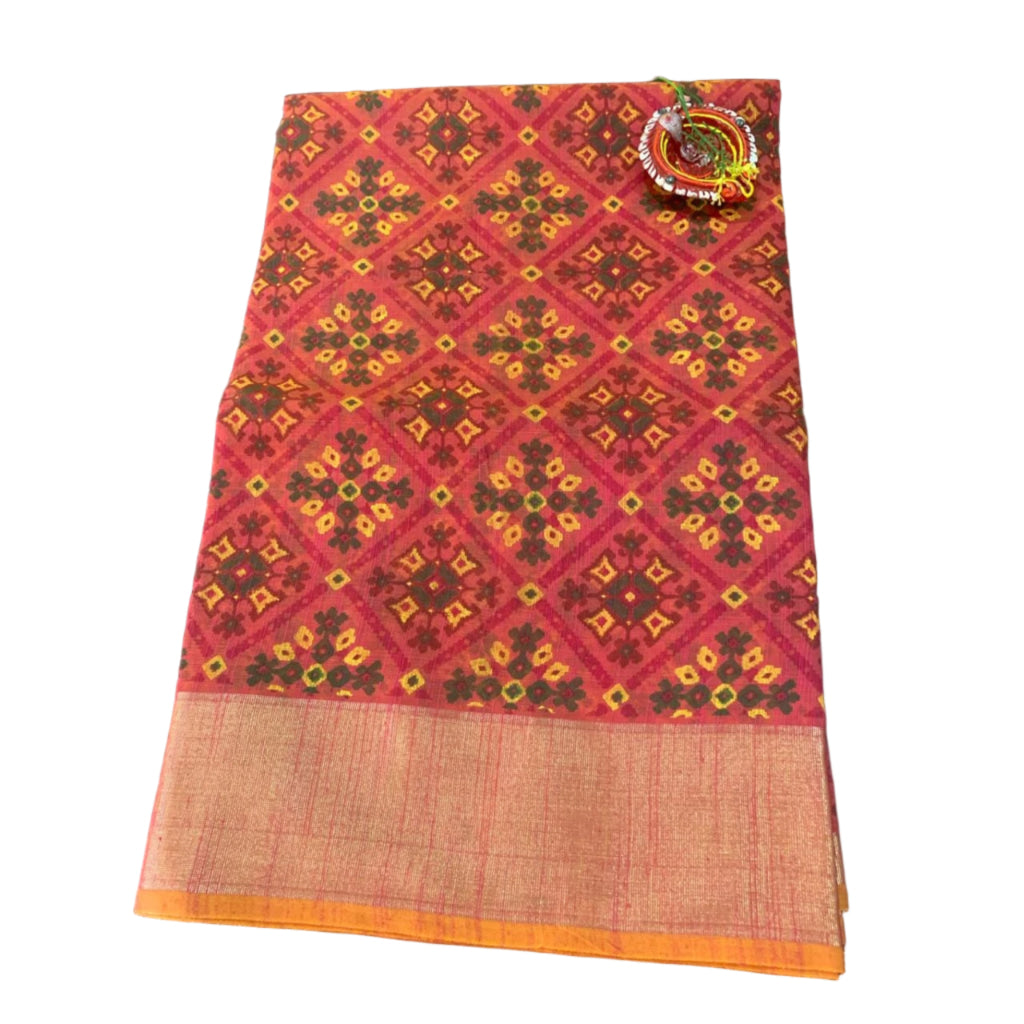 Patola Ikat Geometric Print Saree
