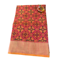 Patola Ikat Geometric Print Saree