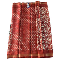 Bamboo Leaf Block Print Casual Saree.