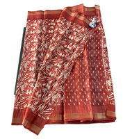 Bamboo Leaf Block Print Casual Saree.