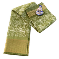 Bandhani-inspired Geometric Grid Saree
