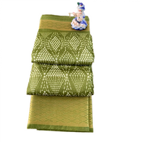 Bandhani-inspired Geometric Grid Saree