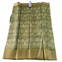 Bandhani-inspired Geometric Grid Saree