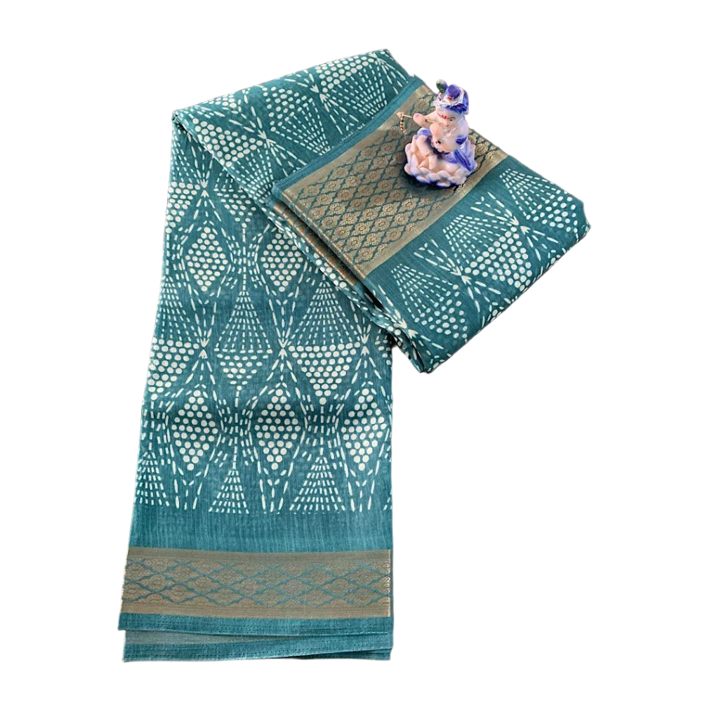 Bandhani-inspired Geometric Grid Saree