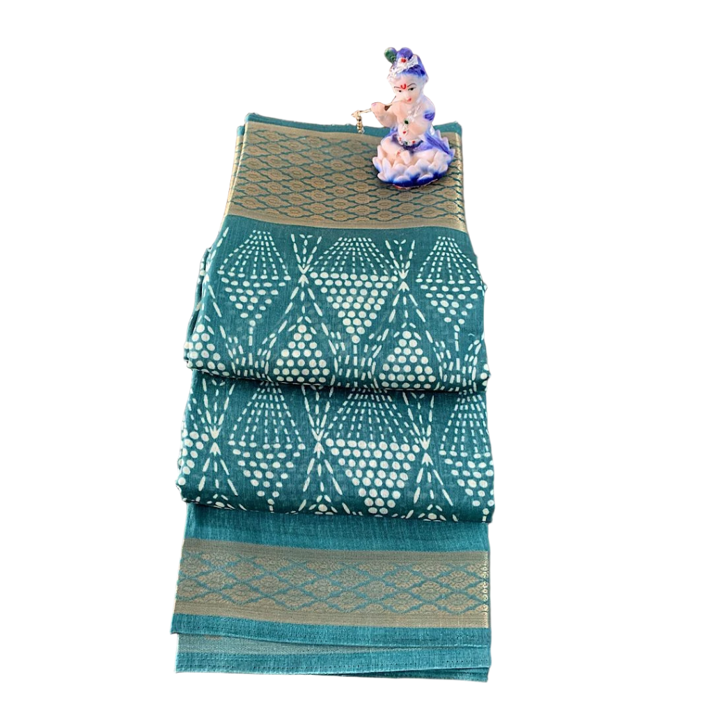 Bandhani-inspired Geometric Grid Saree