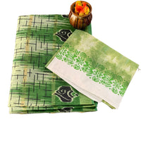 Mulmul Cotton Saree with Grid Pattern and Floral Bootis