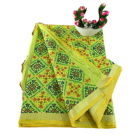 Floral Print Linen Patola Ikat Saree