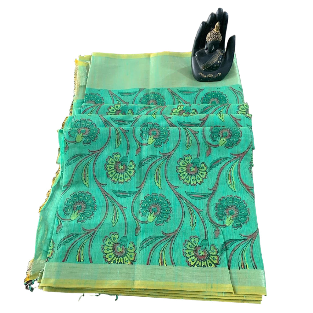 Chanderi Silk Floral Vine Saree