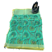 Chanderi Silk Floral Vine Saree