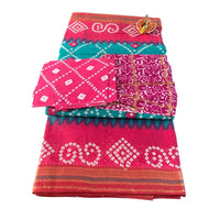 Traditional Bandhani Print Casual Saree.