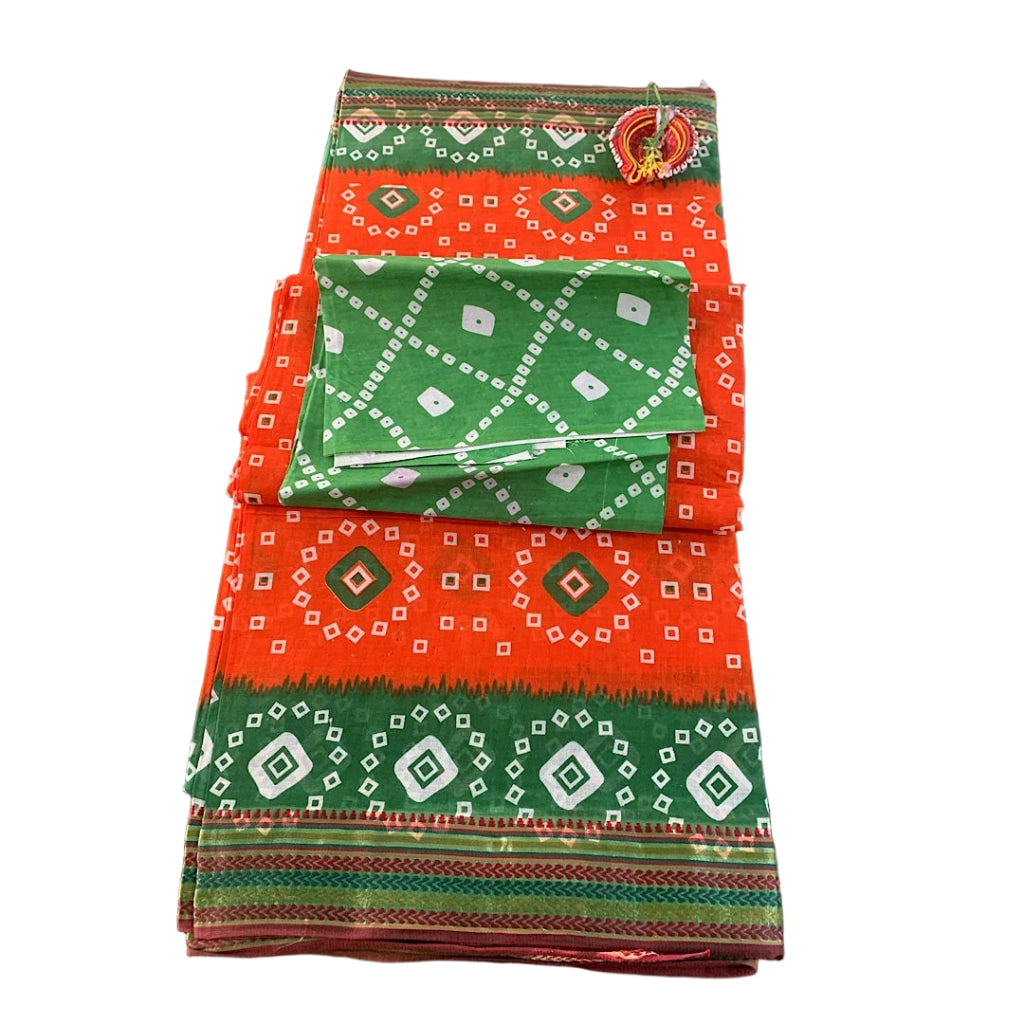 Traditional Bandhani Print Casual Saree.