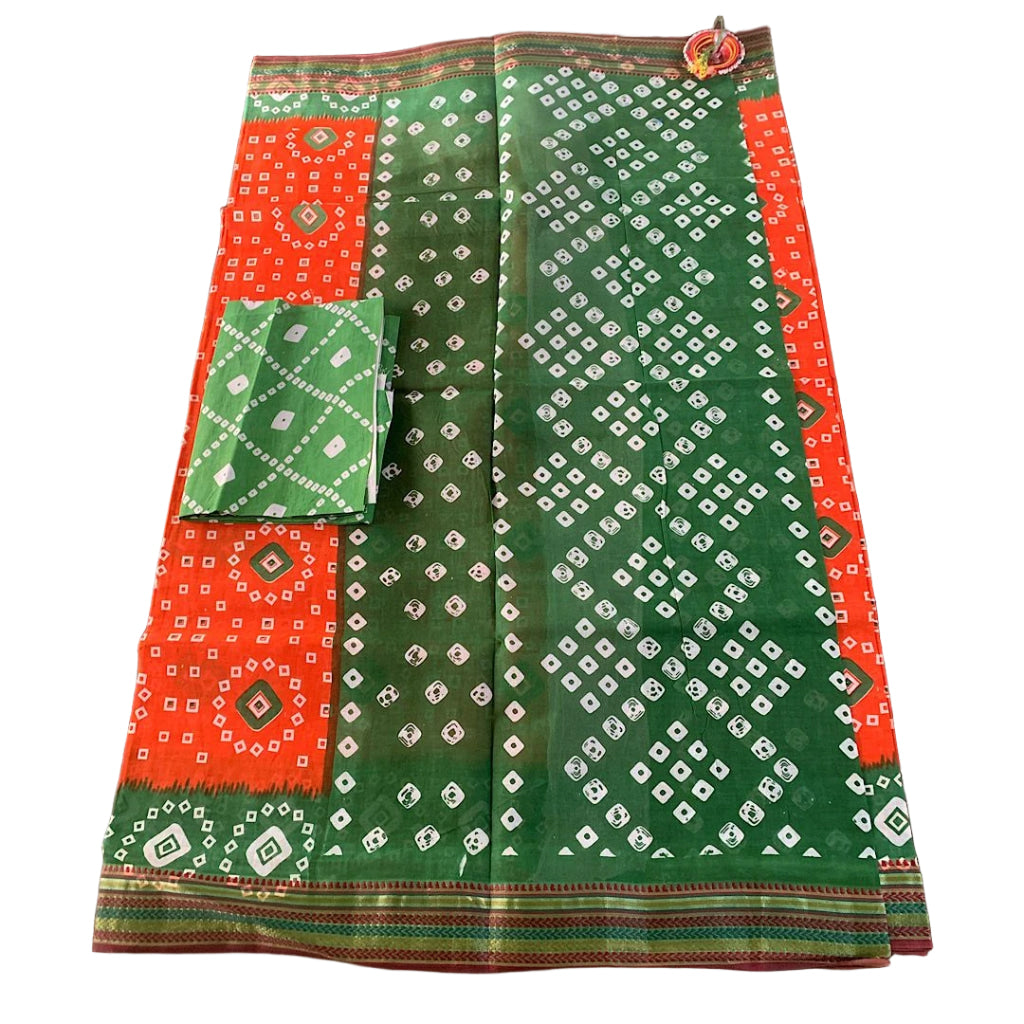 Traditional Bandhani Print Casual Saree.
