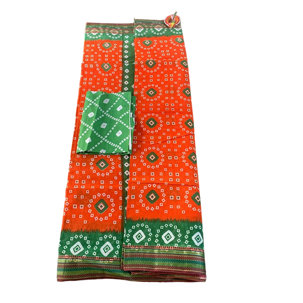 Traditional Bandhani Print Casual Saree.