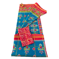 Linen Patola Ikat Saree with Purple Zari Border
