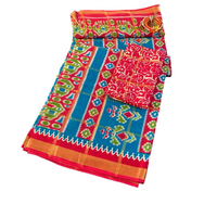 Linen Patola Ikat Saree with Purple Zari Border