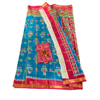 Linen Patola Ikat Saree with Purple Zari Border