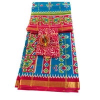 Linen Patola Ikat Saree with Purple Zari Border