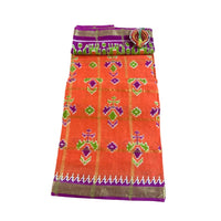 Linen Patola Ikat Saree with Purple Zari Border