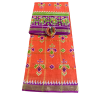 Linen Patola Ikat Saree with Purple Zari Border