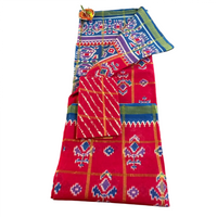 Linen Patola Ikat Saree with Purple Zari Border