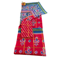 Linen Patola Ikat Saree with Purple Zari Border