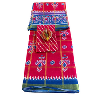 Linen Patola Ikat Saree with Purple Zari Border