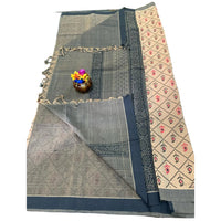 Chanderi Cotton Hand Block Print Saree.