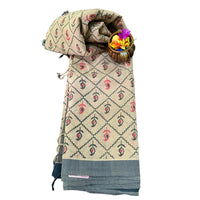 Chanderi Cotton Hand Block Print Saree.
