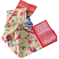 Digital Print Bird Motif Saree