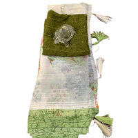Floral Print Organza Saree