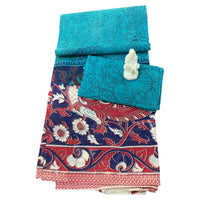 The Mayura Kalamkari Cotton Linen Saree