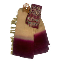 Pure Dupion Raw Silk Ombre Saree