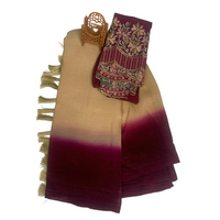 Pure Dupion Raw Silk Ombre Saree