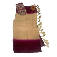 Pure Dupion Raw Silk Ombre Saree