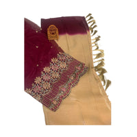 Pure Dupion Raw Silk Ombre Saree