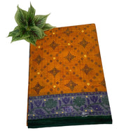 Handloom Mulmul Cotton Ikat Block Print Saree